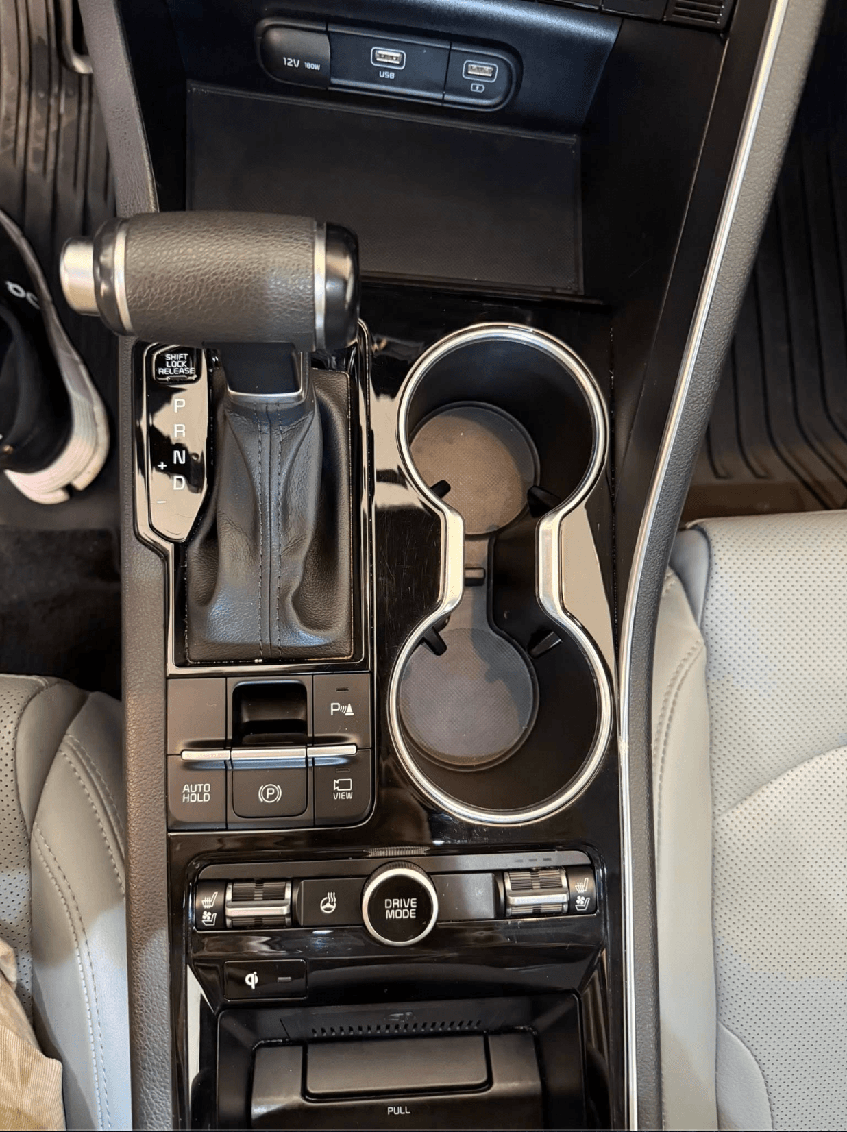 Console and cupholders detailed on a daily driver